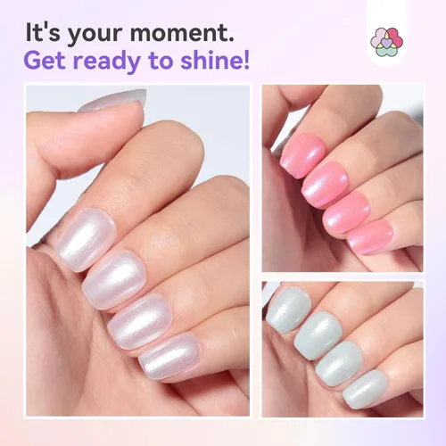 Miniatura 2 de SAVILAND - Juego de esmaltes de uñas perlados: esmalte de uñas de sirena de secado rápido, kit de esmalte de uñas en laca perlada de 6 colores rosa