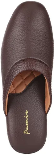 Miniatura 2 de PAMIR Pantuflas de casa de cuero texturizado prémium para hombre con espuma viscoelástica