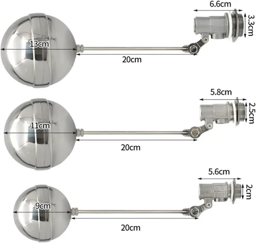 Miniatura 3 de Stainless Steel Float Ball Valves, Automatic Stainless Steel Float Valve Ball Water Tank Liquid Level Controller(DN20)
