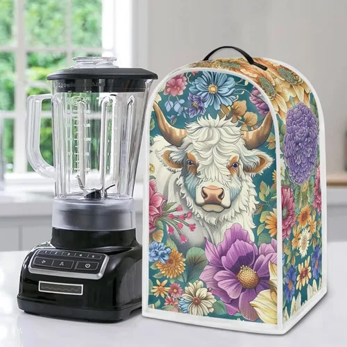 Miniatura 5 de Upetstory Funda antipolvo para licuadora de vaca, estilo bohemio, azteca, para cafetera, electrodomésticos, resistente a las manchas, lavable