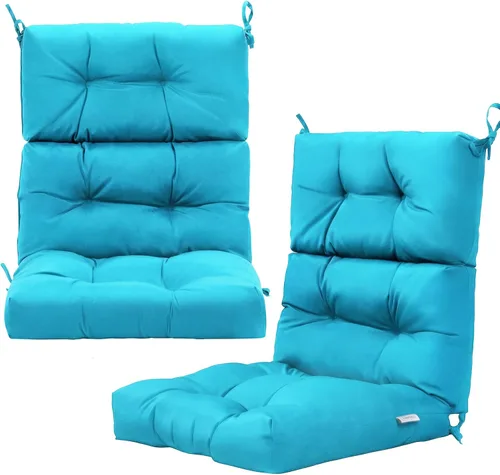 Miniatura 9 de Giantex - Cojín para silla de patio exterior, 5 pulgadas, para respaldo alto con 4 lazos de cuerda, cojín para columpio de patio, silla con asiento