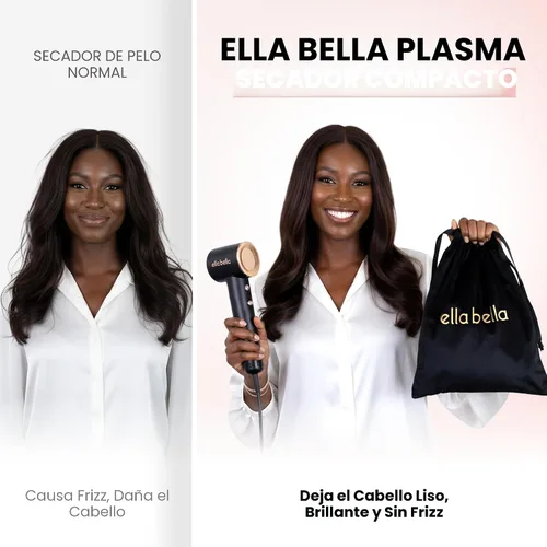 Miniatura 7 de ELLA BELLA® Secador de Cabello de Plasma Compacto, Secador de Cabello con Tecnología de Plasma Avanzada con Pantalla Digital, Secado Rápido, Bajo