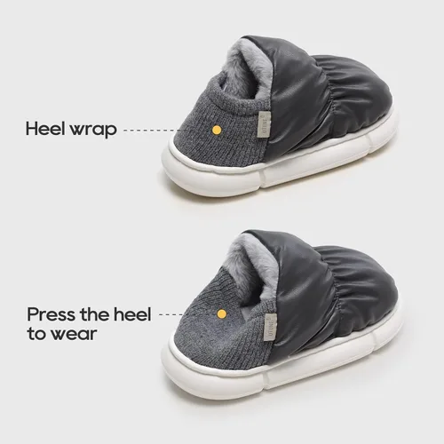 Miniatura 4 de utune Zapatillas de pan para mujeres y hombres, zapatos de invierno para exteriores, interiores, hogar, zapatilla de piel sintética, felpa cálida