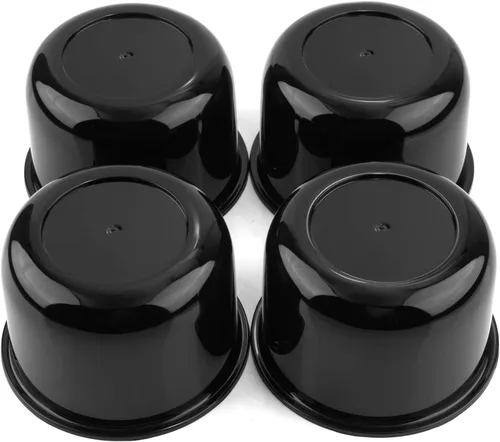 Miniatura 9 de RTrhinotuning 4 unidades de tapas centrales de rueda de 3 pulgadas de plástico, tapas centrales de empuje con brillo negro para remolques, camiones
