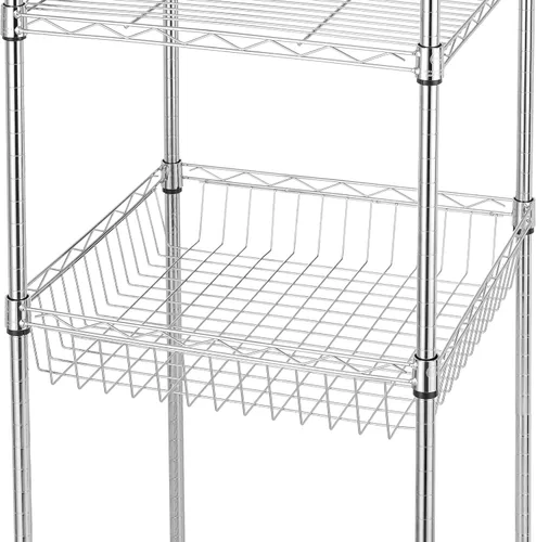 Miniatura 7 de Finnhomy Estantería de alambre resistente de 6 niveles con ruedas de 18 x 18 x 72 pulgadas, 6 estantes, estante de almacenamiento con tubo de acero