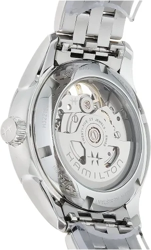 Miniatura 4 de Hamilton Reloj Jazzmaster Open Heart Lady Reloj automático suizo de 1.417 in, esfera de madreperla, pulsera de acero inoxidable plateado
