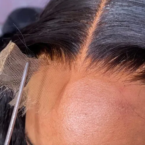 NESMON Pelucas de cabello humano con cierre de encaje HD de 5 x 5, sin pegamento, nudos preblanqueados, densidad del 200 %, 0.004 in, encaje suizo