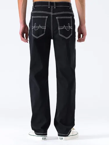Miniatura 3 de Jeans negros apilados para hombre, jeans rasgados y rasgados, pantalones de mezclilla rectos Harajuku, pantalones de hip hop, ropa de calle
