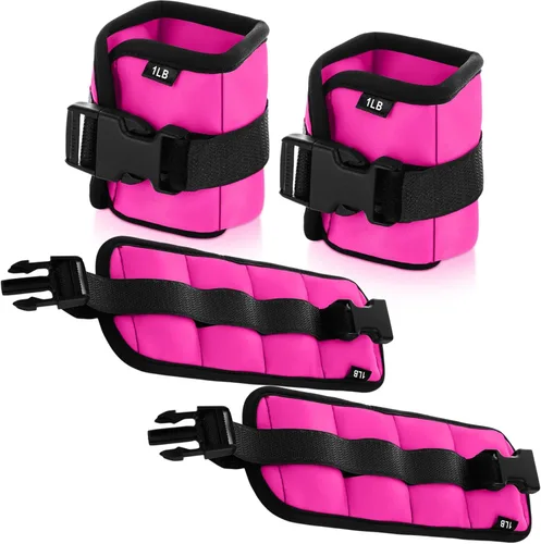 Miniatura 16 de Hollowfly 2 pares de pesas de tobillo y muñeca para ejercicios terrestres o acuáticos, puños acuáticos, bandas de fitness de aeróbicos acuáticos Azul