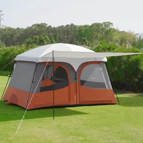 Miniatura 11 de Vidalido Tiendas de campaña, tienda de 6-8 personas para acampar con vestíbulo extendido, tiendas familiares de 2 habitaciones resistentes al clima