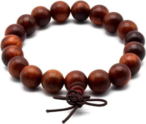 Miniatura 9 de Zen Dear Brazalete y collar de meditación Mala, para cultura budista y oración busita, cuentas de Buddha, unisex, palisandro natural