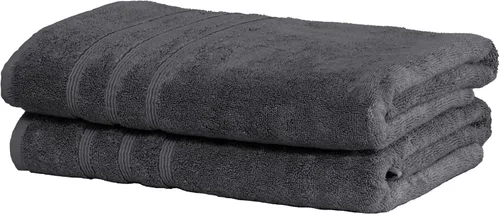 Miniatura 11 de Mosobam Juego de 4 toallas turcas de lujo de 35 x 70 pulgadas, color gris claro (gris), viscosa de bambú de 24.69 oz/m² y algodón peinado turco
