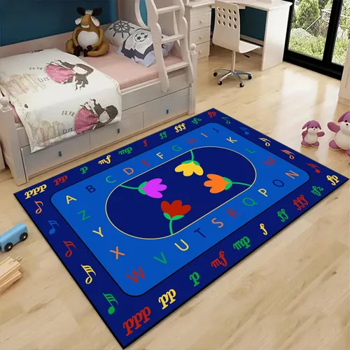 Miniatura 18 de Alfombras de área para niños, 3 x 4 pies, alfabeto, números y formas, alfombra de aprendizaje educativa para niños para sala de juegos, sala