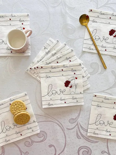 Miniatura 2 de AM Decor I Love You - Servilletas de papel de decoupage con texto en inglés "I Love You", 20 unidades, 10 x 10 pulgadas (desplegadas)