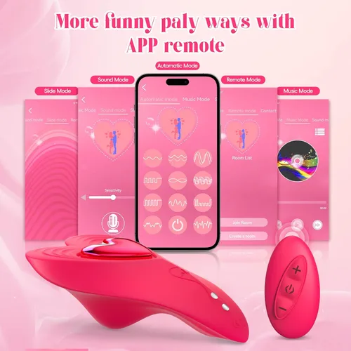 Miniatura 6 de Vibrador de control remoto para parejas, juguetes sexuales con aplicación, teléfono celular, vibrador para pareja con control remoto, bragas Rojo