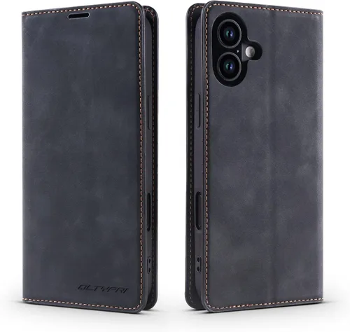Miniatura 27 de QLTYPRI Funda para iPhone Air, Funda de piel sintética premium TPU parachoques con tarjetero Kickstand adsorción magnética oculta a prueba de golpes