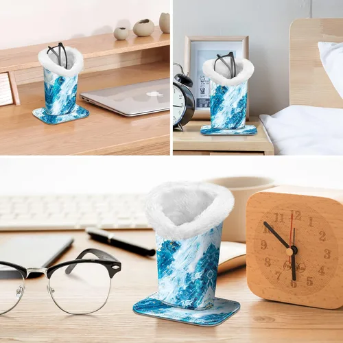 Miniatura 72 de Fintie Soporte para anteojos forrado de felpa con base magnética, estuche de cuero vegano prémium para lentes
