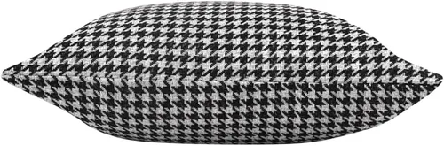 Miniatura 2 de Yeiotsy 2 fundas de cojín geométricas de pata de gallo para sofá, cama y silla, hechas de algodón y lino (18 x 18 pulgadas, negro)