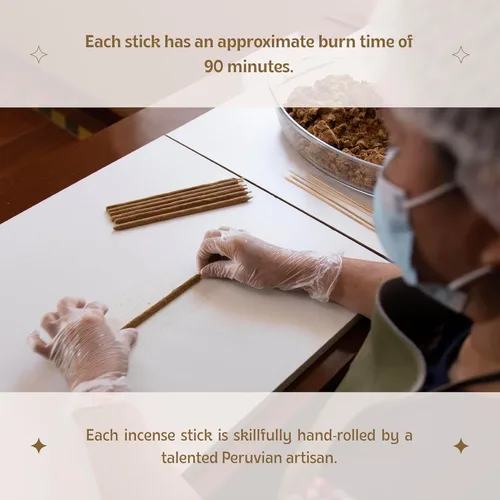 Miniatura 4 de Luna Sundara Palitos de incienso de Palo Santo, enrollados a mano en Perú, madera de Palo Santo 100% natural, incienso de larga combustión, 6