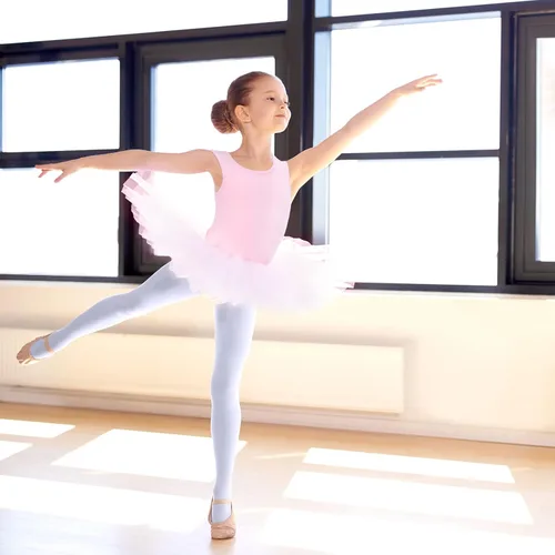 Miniatura 6 de Jeere 3 Piece Leotard Ballet Set Cute Dance Tutu Dress Pink Ballet Yoga Shoes Soft Dance Tight for Girl's Gymnastics Ballet