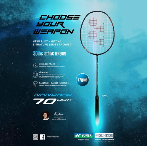 Miniatura 2 de Yonex Nanoray 70 - Raqueta de bádminton ligera