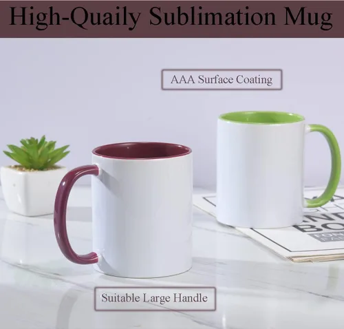 Miniatura 6 de ABBSH Tazas de cerámica para sublimación, 11 onzas, paquete de 12 unidades, varios colores, aptas para microondas, aptas para lavavajillas