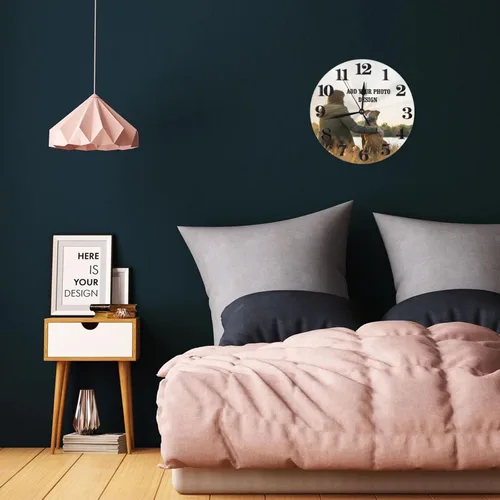 Miniatura 5 de Reloj de pared personalizado, diseño de tu foto, imagen, texto, logotipo, reloj de pared redondo sin tictac para aniversario, boda, día de San