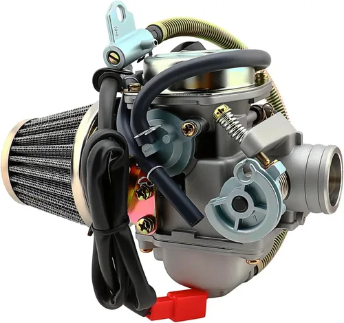 Miniatura 5 de Carburador de 150cc con colector de admisión de filtro de aire para motores GY6 de 4 tiempos 150cc 125cc 152QMJ 157QMJ Motores Choke eléctrico