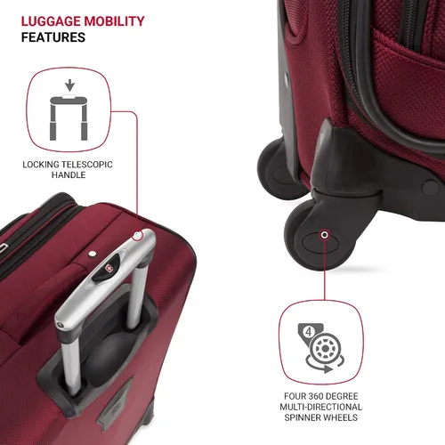 Miniatura 2 de SwissGear - Equipaje suave expandible Sion con ruedas, Borgoña