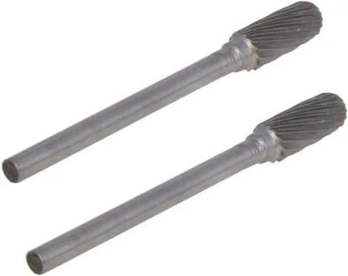 Miniatura 7 de Utoolmart Limas rotativas de carburo de tungsteno de 0.118 in, vástago de 0.118 in, herramienta de rebabas rotativas de forma cilíndrica dentada