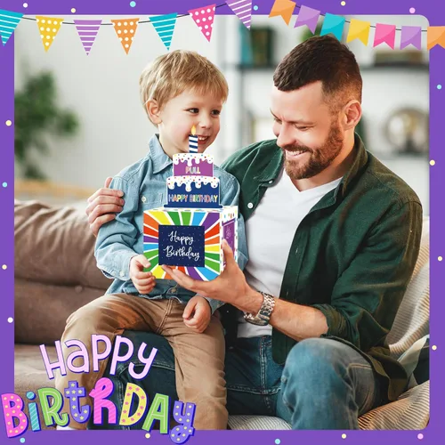 Miniatura 5 de Caja de Dinero de Cumpleaños para Sacar Efectivo, Cajas de Regalo Sorpresa Enrolladas para Niños y Adultos con Tarjeta de Cumpleaños Feliz y 50