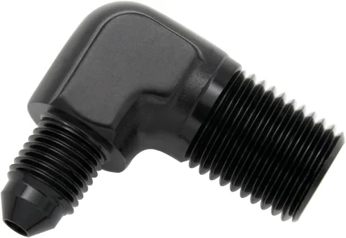Miniatura 87 de Adaptador de tubo de manguera de combustible de aluminio recto 16AN acampanado a 3/4" NPT macho Unión de rosca negro