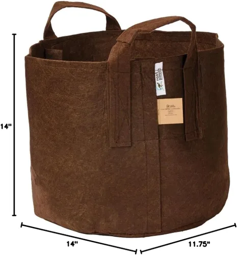 Miniatura 2 de Root Pouch Bolsa de cultivo reutilizable no degradable con asas (7 galones, marrón)