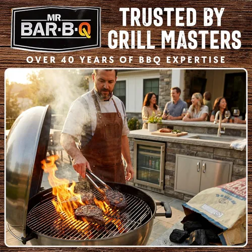 Miniatura 8 de Mr. Bar-B-Q - Carbón natural de madera dura de 8 libras. Carbón natural de primera calidad para asar, barbacoa, ahumar, Kamado y parrillas