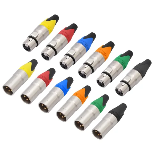 Miniatura 9 de Conectores XLR de 3 pines, enchufes XLR de 3 pines macho/hembra para micrófono de audio, conector de enchufe de cable de micrófono de audio, 1 macho