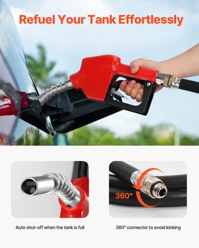 Miniatura 5 de VEVOR Tanque diésel portátil, capacidad de 58 galones y caudal de 10 GPM, tanque de combustible portátil con bomba de transferencia eléctrica de 12