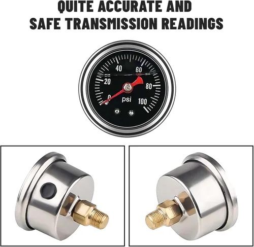 Miniatura 3 de Kit regulador de presión de combustible EFI con retorno de derivación 0-100psi, manómetro de presión, conectores de manguera de línea de combustible