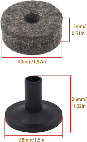 Miniatura 4 de Juego de arandelas y fundas de fieltro, 10 platillos grises de tamaño estándar, almohadillas de fieltro, 10 fundas de plástico, accesorios de creció