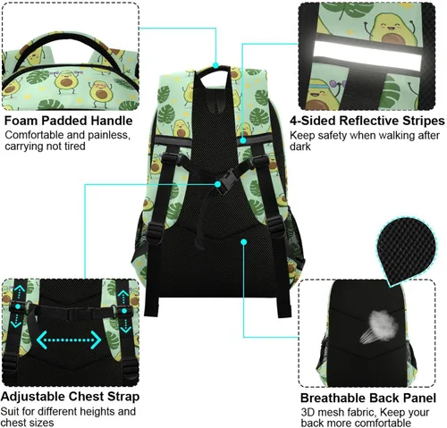 Miniatura 4 de MNSRUU Mochila escolar con correa para el pecho, mochila para laptop Galaxy Planets, mochila de senderismo de viaje para niños y niñas, Planta