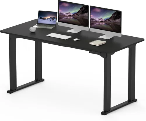 Miniatura 18 de SANODESK Escritorio de pie de 4 patas, escritorio eléctrico ajustable en altura con ajustes preestablecidos de memoria para oficina en casa, Blanco