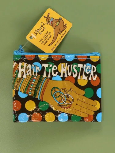 Miniatura 28 de Blue Q Monedero, hecho de 95% plástico reciclado. Práctica pequeña bolsa con cremallera para guardar monedas, tarjetas de regalo, auriculares, más.