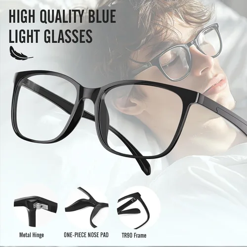 Miniatura 4 de Gafas de Bloqueo de Luz Azul para Hombres y Mujeres - Gafas Antirreflejos para Computadora con Protección UV