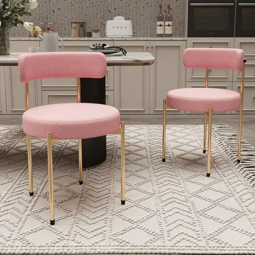 Miniatura 12 de Silla de escritorio sin ruedas, silla decorativa cómoda para sala de estar, comedor, dormitorio, oficina en casa, moderna de mediados de siglo
