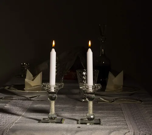 Miniatura 4 de Ner Mitzvah Velas blancas clásicas de Shabat, mesas de cena, restaurantes, ceremonias y emergencias, 5 horas de tiempo de combustión