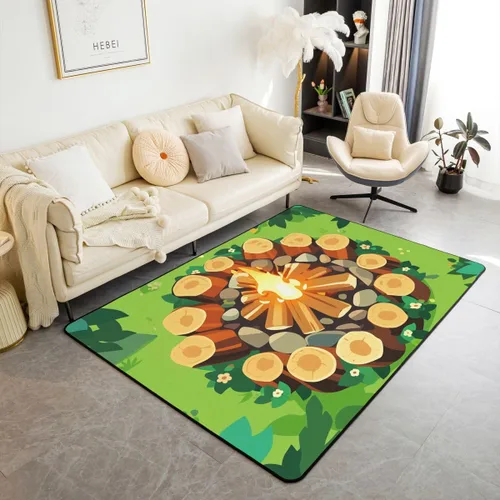 Miniatura 29 de Erosebridal American Flag Area Rugs 3x5 for Bedside Kitchen Army Green Camo Washable Rug Bear Claw Hunting Theme Decorative Accent Rug Camoflage