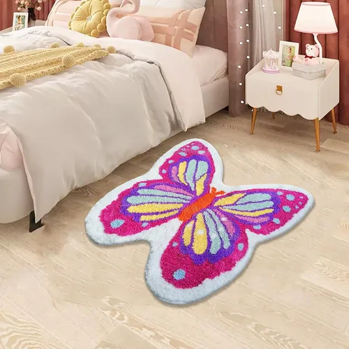 Miniatura 9 de UKELER Alfombras de baño para niños, lindas alfombras con forma de hamburguesa para decoración del hogar, alfombra suave para guardería