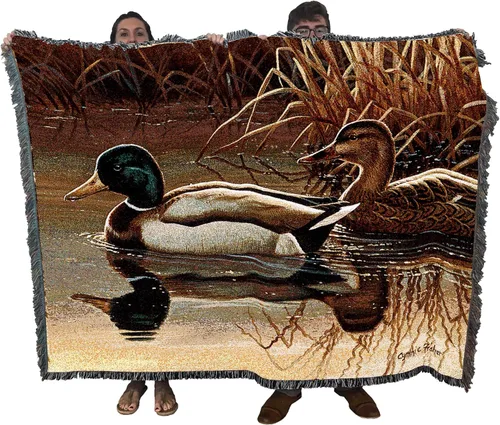 Miniatura 14 de Pure Country Weavers Cynthie Fisher - Manta de Backwater Woodies - Tapiz de regalo de cabaña de Ducks Lake Lodge tejido de algodón, fabricado