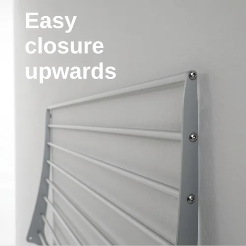 Miniatura 2 de foxydry Tendedero plegable para colgar en la pared, vertical plegable para interiores y exteriores, en acero aluminio (31.5 in)