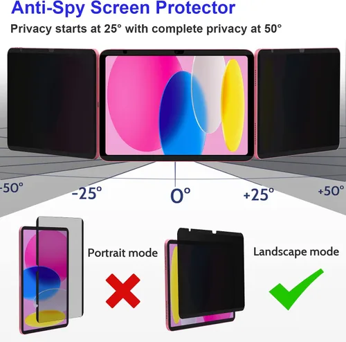 Miniatura 2 de Mamol Protector de pantalla magnético para iPad de 11ª generación (A6, 2025)/10ª generación (2022), protector de pantalla de privacidad, iPad