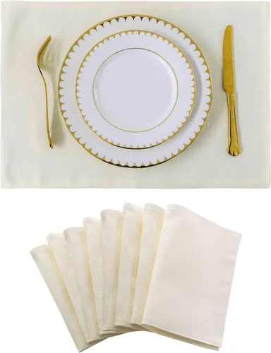 Miniatura 20 de Juego de 6 manteles individuales resistentes al calor para mesa de comedor y cocina de Home Brilliant, manteles individuales para mesa de comedor